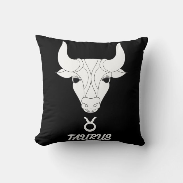 Taurus Silhouet Omkeerbaar Sierkussen (Voorkant)