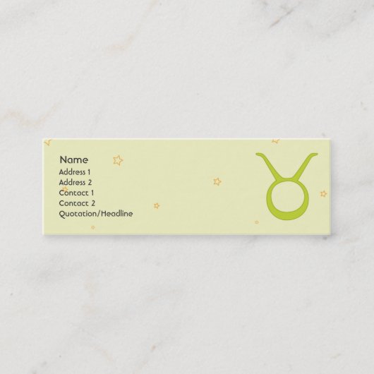 Taurus - Skinny Mini Visitekaartje (Voorkant)