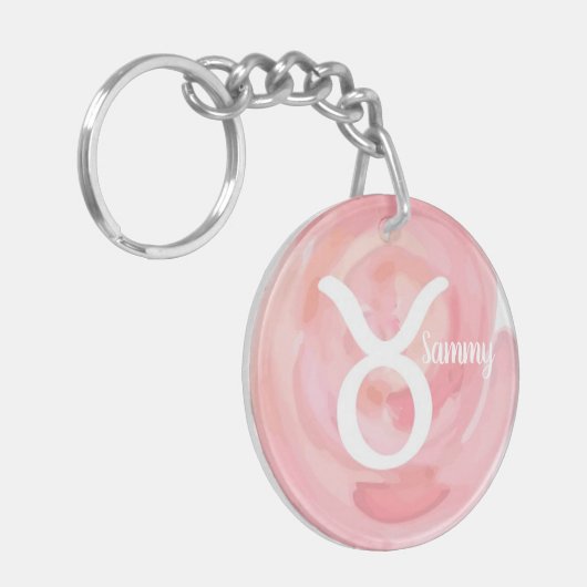 Taurus Specialized Waterverf Zodiac Sign Sleutelhanger (Voorkant Links)