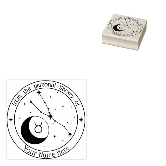 Taurus Specialized Zodiac Book Stamp Rubberstempel (Gestempeld)