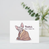Taurus Sphynx Kat Kalm Sterrenbeeld Attitude Kunst Briefkaart (Staand voorkant)