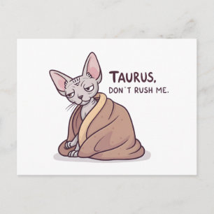 Taurus Sphynx Kat Kalm Sterrenbeeld Attitude Kunst Briefkaart