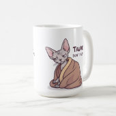 Taurus Sphynx Kat Kalm Sterrenbeeld Attitude Kunst Koffiemok (Voorkant rechts)
