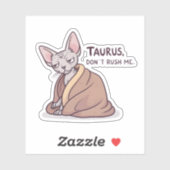 Taurus Sphynx Kat Kalm Zodiac Houding Kunst Sticker (Vel)