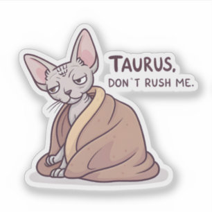 Taurus Sphynx Kat Kalm Zodiac Houding Kunst Sticker