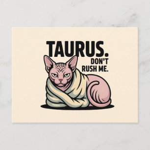 Taurus Sphynx Kat Zodiac Houding Illustratie Briefkaart