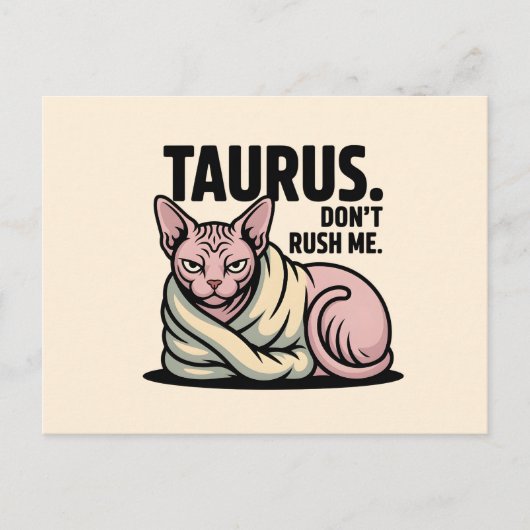 Taurus Sphynx Kat Zodiac Houding Illustratie Briefkaart (Voorkant)
