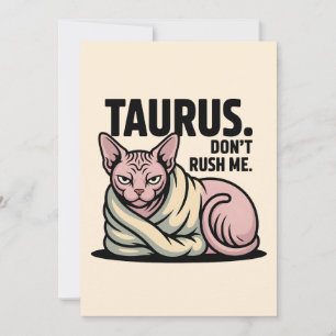 Taurus Sphynx Kat Zodiac Houding Illustratie Feestdagenkaart