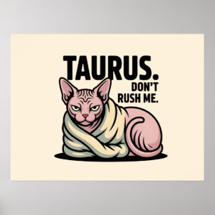 Taurus Sphynx Kat Zodiac Houding Illustratie Poster