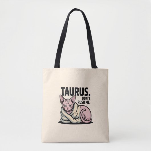 Taurus Sphynx Kat Zodiac Houding Illustratie Tote Bag (Voorkant)