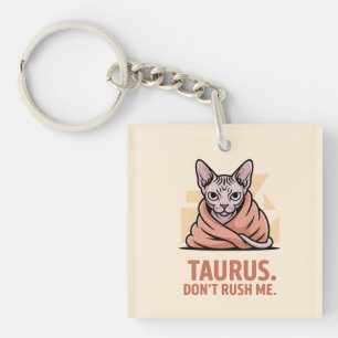 Taurus Sphynx Kat Zodiac Houding Kunst Sleutelhanger