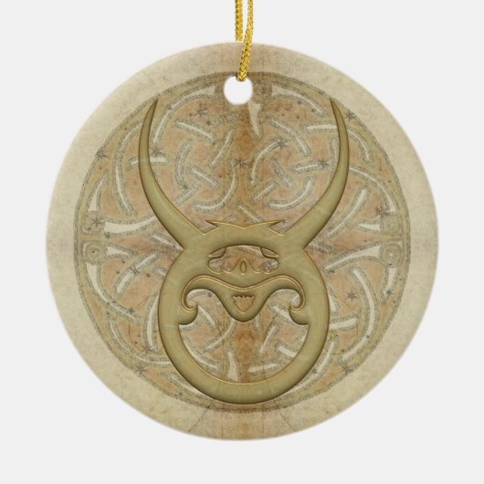 Taurus Star Aangepaste versiering Keramisch Ornament (Voorkant)