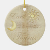 Taurus Star Aangepaste versiering Keramisch Ornament (Achterkant)