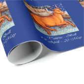 Taurus Star Sign Gift Wrap, kunst Cadeaupapier (Rol Hoek)