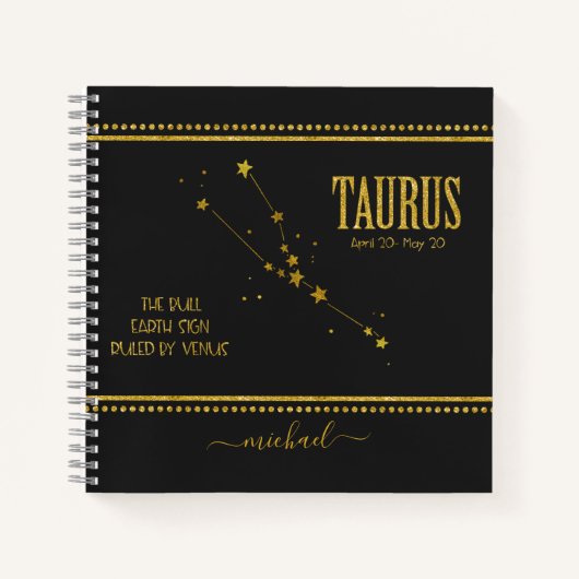 Taurus Star Zodiac Sign Notitieboek (Voorkant)