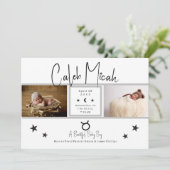 Taurus Stars Foto Baby geboorteaankondiging Kaart (Staand voorkant)