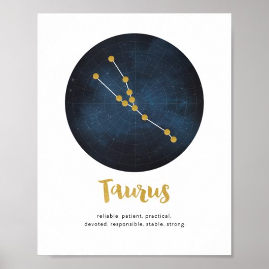 Taurus-steraanduiding Poster (Voorkant)