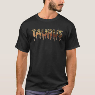 Taurus Sterrenbeeld Afro Zwarte Vrouwen Luipaard D T-shirt