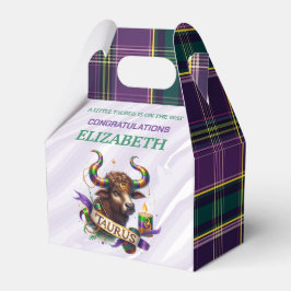 Taurus sterrenbeeld baby shower 4"b x 2.5"l x 5"h bedankdoosjes