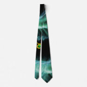 TAURUS STERRENBEELD ,BLAUWE GROENE FRACTALE WERVEL STROPDAS (Achterkant)