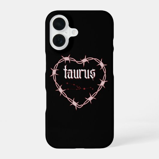 Taurus sterrenbeeld gothic edgy verjaardag iPhone 16 hoesje (Achterkant)