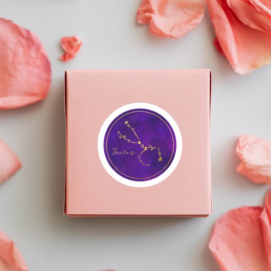Taurus sterrenbeeld Gouden folie Constellatie Ronde Sticker