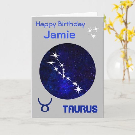 Taurus sterrenbeeld Horoscoop kaart (Gele Bloem)