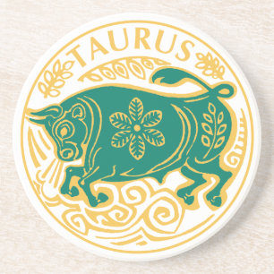 Taurus Sterrenbeeld op een Zandsteen Onderzetter