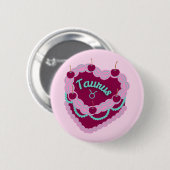 Taurus sterrenbeeld pastel hart verjaardagstaart ronde button 5,7 cm (Voorkant /achterkant)