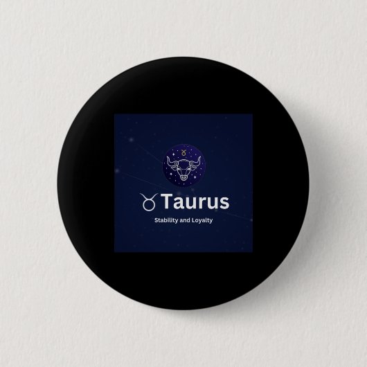 Taurus Sterrenbeeld Sticker Ronde Button 5,7 Cm (Voorkant)