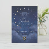 Taurus Sterrenbeeld Verjaardagsuitnodiging Kaart (Staand voorkant)