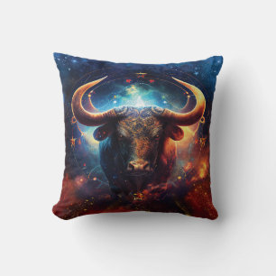 Taurus Sterrenbeeld Watercolorontwerp Kussen