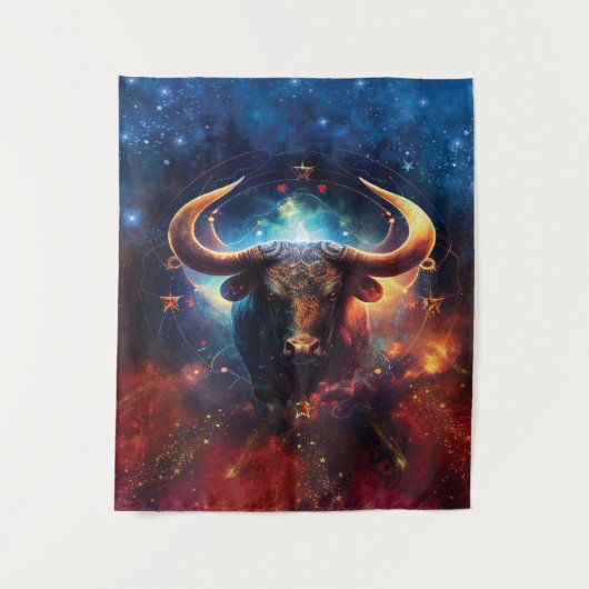 Taurus Sterrenbeeld Watercolorontwerp Wandkleed (Voorkant)
