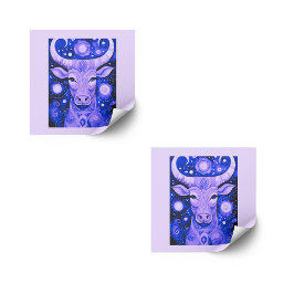 Taurus Stickers: Paarse set taurus zon stickers