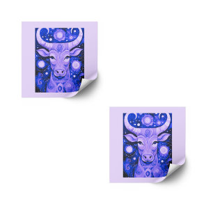 Taurus Stickers: Paarse set taurus zon stickers