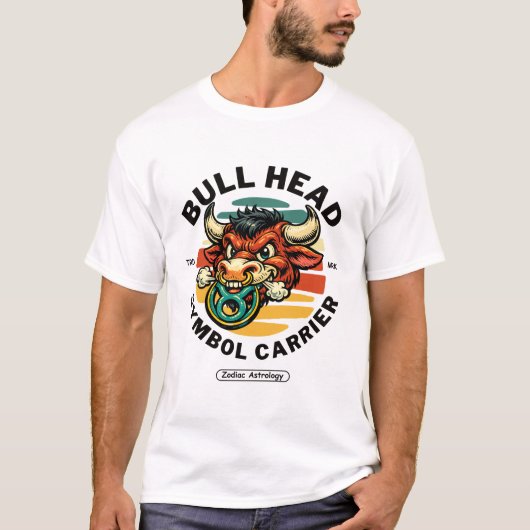 Taurus: stier hoofd symbool drager t-shirt (Voorkant)