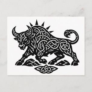 Taurus Stier Sigil — Aardgebonden Zodiac Inktwerk Feestdagenkaart