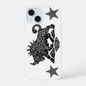 Taurus Stier Sigil — Aardgebonden Zodiac Inktwerk iPhone 15 Case (Achterkant)