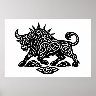 Taurus Stier Sigil — Aardgebonden Zodiac Inktwerk Poster