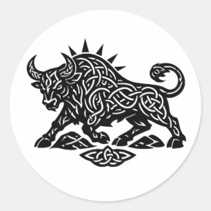 Taurus Stier Sigil — Aardgebonden Zodiac Inktwerk Ronde Sticker