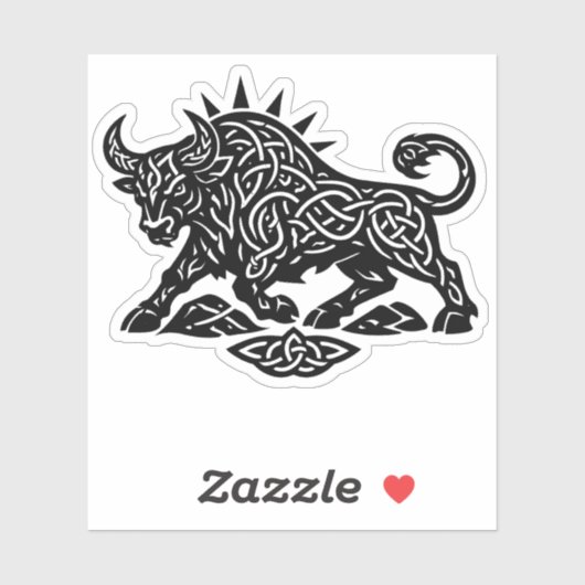 Taurus Stier Sigil — Aardgebonden Zodiac Inktwerk Sticker (Vel)