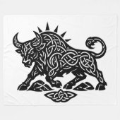 Taurus Stier Sigil — Aards Gebonden Zodiac Inktwer Fleece Deken (Voorkant (Horizontaal))