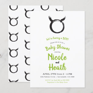 Taurus Stier Zodiac Lente Astrologie Baby Shower  Kaart