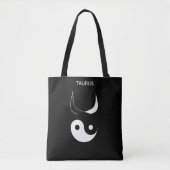 Taurus & stijlvol zwart & White Yin Yang op zwart Tote Bag (Voorkant)