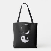 Taurus & stijlvol zwart & White Yin Yang op zwart Tote Bag (Achterkant)