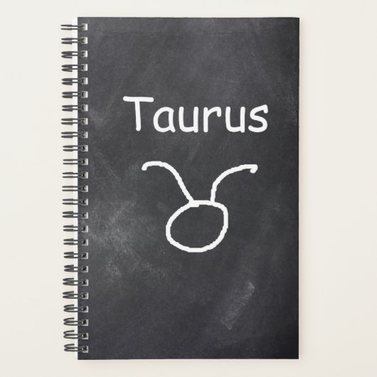 Taurus Symbool Zodiac Sign Horoscope Chalkboard Planner (Voorkant)