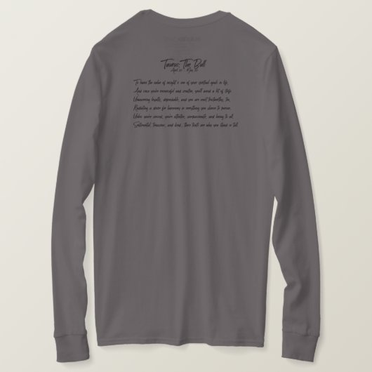 Taurus T-shirt met lange Sleeves (Design achterkant)