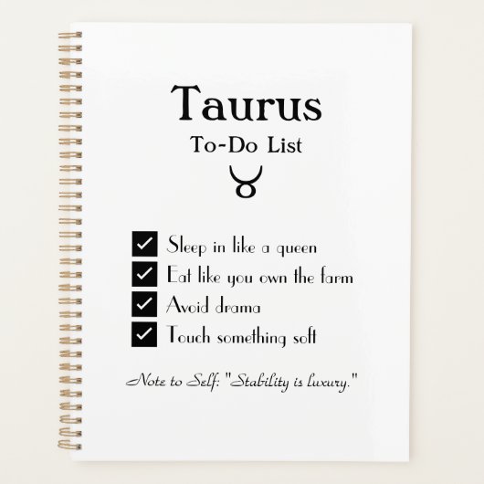 Taurus – takenlijst planner (Voorkant)