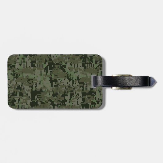 Taurus-teken op bosgroene digitale camouflage bagagelabel (Achterkant horizontaal)