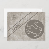 Taurus — Tekenen van het Briefkaart van het Zodiac (Voorkant / Achterkant)